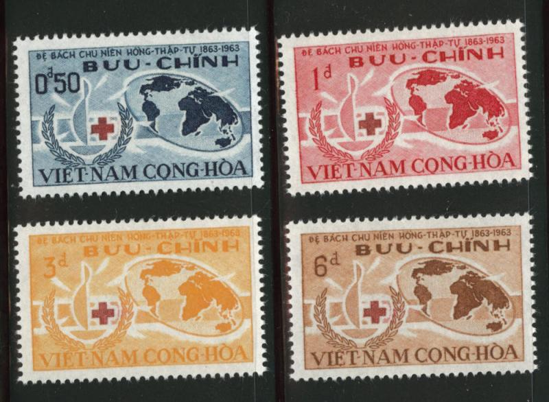 Vietnam Scott 219-222 1963 Red Cross Centennial set MNH**