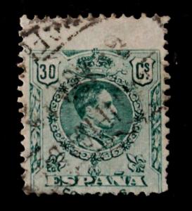 Spain #303 ERROR/EFO Misperf. 1/4 of Stamp @ Bottom Missing