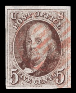 MOMEN: US STAMPS #1 USED VF+ LOT #76776*