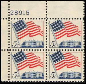 US #1208a U.S. FLAG MNH UL PLATE BLOCK #28915