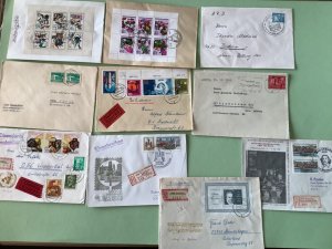 German Democratic Republic postal stamps covers 10 items Ref A1449