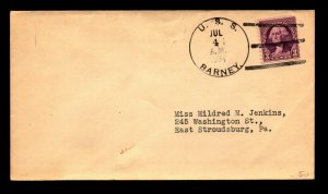 1934 USS Barney Cover - N527