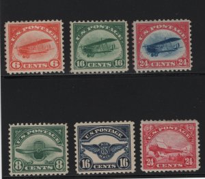 C1 - C6 Set VF original gum mint lightly hinged with nice colors ! see pic !