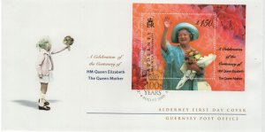 Alderney 2000 FDC Sc 154 1pd50p Queen Mother, 100th Birthday