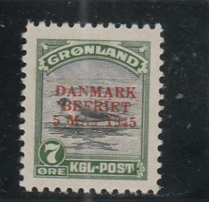 Greenland  Scott#  21  MH  (1945 Overprint)