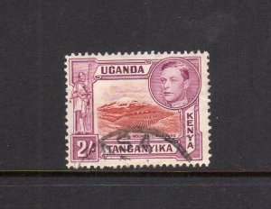 KENYA,UGANDA&TANZANIA #81 1954 2sh KING GEORGE VI & KILAMANJARO F-VF USED c