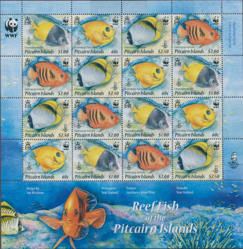 Pitcairn Islands 2010 SG807-810 Reef Fish sheetlet MNH