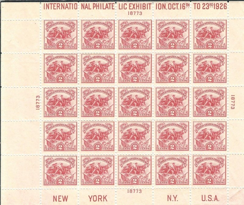 Sc #630 White Plains Souvenir Sheet, MNH (sm. corner crease) (48219)