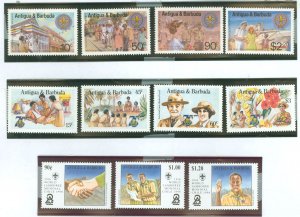 Antigua #667-670/881-884/  Single (Complete Set) (Scouts)