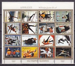 Ajman, Mi cat. 2733-2748 A issue. Olympics issue. Small Format. Canceled. ^