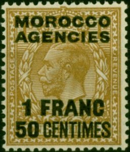 Morocco Agencies 1934 1f50 on 1s Bistre-Brown SG211 V.F MNH