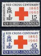 NEW HEBRIDES - 1963 - Red Cross, 100th Anniv - Perf 2v Set, English - M N H