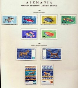 GERMANY East 1965/66 MH on 10 Pages.Fish Costumes Birds(Apx 130+Stamps)MZT 302 