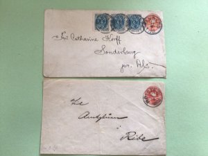 Denmark 2 1899 stamps postal covers  Ref 66322