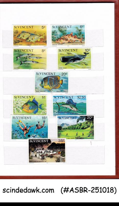 COLLECTION OF ST VINCENT STAMPS IN SMALL STOCK BOOK - 66 STAMPS & 2-M/S MNH