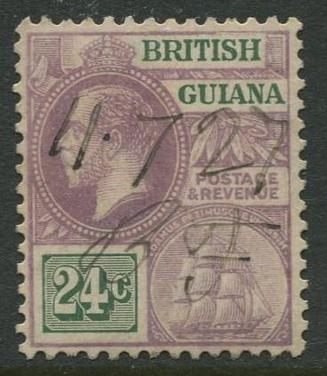 British Guiana - Scott 197- KGV Definitive -1921 - VFU - Single 24c Stamp