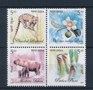 [38443] India 2005 Wild Animals Mammals Flora Fauna Leopard Takin MNH