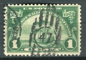 USA; 1924 early Huguenot issue used 1c. value