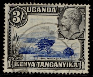 KENYA UGANDA TANGANYIKA GV SG120, 3s blue & black, FINE USED. Cat £16.