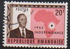 Rwanda 8 Gregoire Kayibanda and Map of Africa 1962