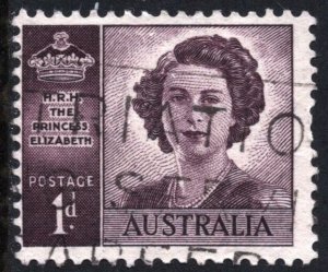 Australia SC#215 1d Princess Elizabeth (1948) Used