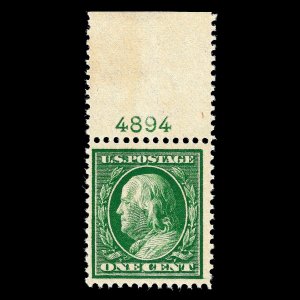 WCstamps: U.S. Scott #357 / 1c Bluish Paper, F/VF, Mint OGnh / CV $190