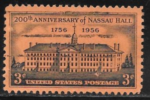 USA 1083: 3c Nassau Hall, Princeton, NJ, used, VF