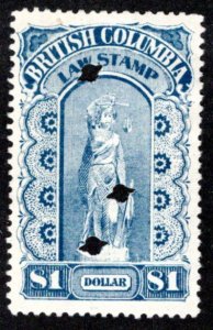 van Dam BCL15 British Columbia Law Stamp - $1 - Third Series, p.12, Canada