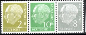 Germany Bund Scott # 702, 708, 707, mint nh, se-tenant, W13