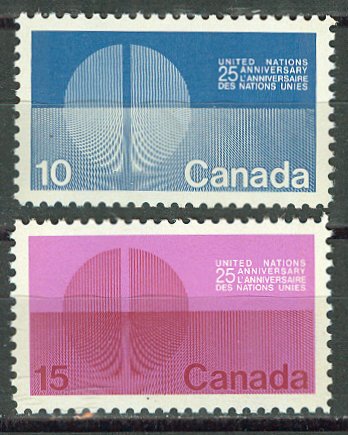 Canada # 513-14 U.N. Anniversary  (2) Mint NH