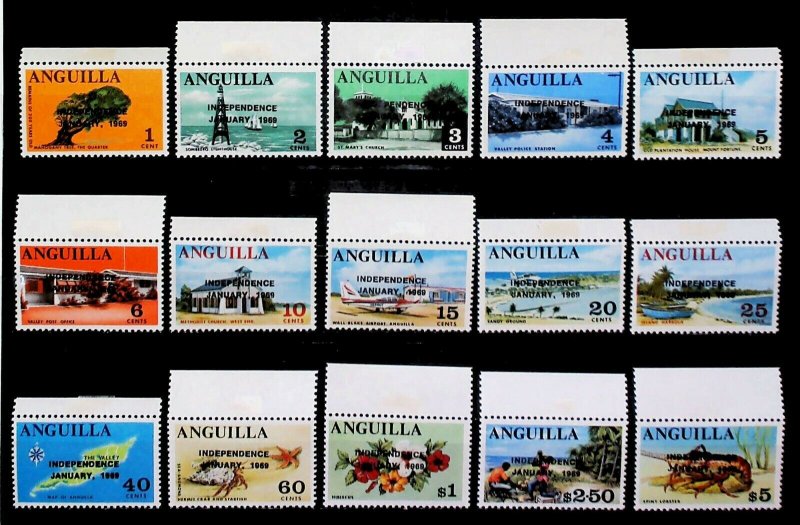 British Colony Anguilla 1969 INDEPENDENCE JANUARY 1969 MNH** Full Set 15427