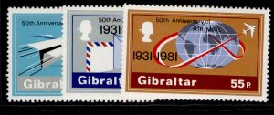 GIBRALTAR QEII SG454-456, 1981 set, NH MINT.