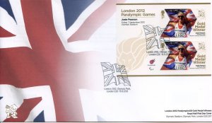 GB London 2012 Paralympics Josie Pearson Gold First Day Cover Unaddressed