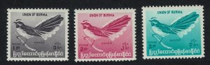 Burma White-browed Fantail Burmese Birds 3v 1964 MNH SG#174-176 MI#177-179