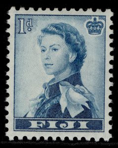 FIJI QEII SG281, 1d turquoise-blue, NH MINT.