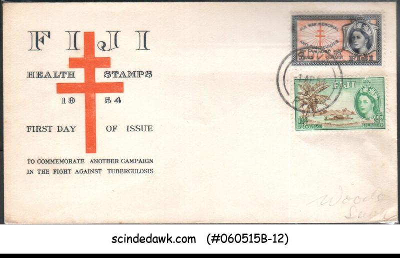 FIJI - 1954 ANTI-TUBERCULOSIS CAMPAIGN / HEALTH STAMPS - 2V - FDC