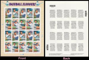 US 4080-4083 4083a Baseball Sluggers 39c sheet (20 stamps) MNH 2006