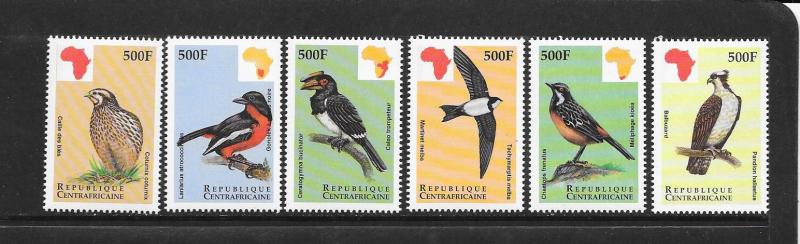 BIRDS - CENTRAL AFRICAN REPUBLIC #1229-1234