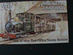 ​ISLE OF MAN-1991 SC#458c-RAILWAYS & TRAMWAY BOOKLET MNH VERY FINE -LAST ONE