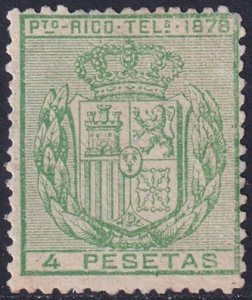 Puerto Rico 1878 telegrafo Ed 18 telegraph MLH* partial gum