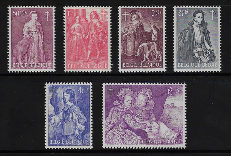 Belgium #B766-72 MNH; Complete Set of 6 - Various Paintings (1964)