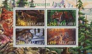 Eurasian Lynx Stamp Wild Animal Lynx Lynx Souvenir Sheet of 4 Stamps MNH