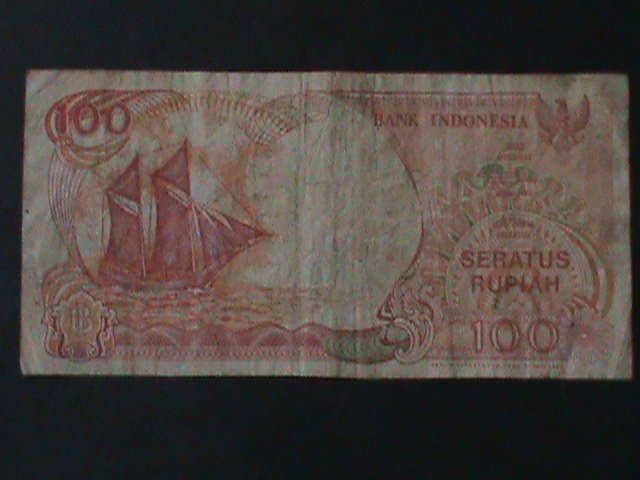 ​INDONESIA-1992-BANK INDONESIA-$100 RUPIAH- CIRCULATED-VF-32YEARS OLD
