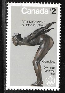 Canada 657: $2 The Diver  by Robert Tait McKenzie, MNH, VF