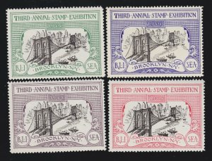 US 4 Vintage 1934 BALISEA 3rd annual Stamp Exhibition Cinderella Souvenir Stamps