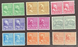 US Stamps - SC# 839 - 851 - MNH - Joint Line Pair - SCV = $139.90