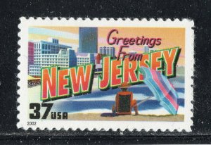 3725 * NEW JERSEY GREETINGS  * U.S. Postage Stamp  MNH