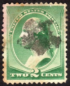 1887, US 2c, Washington, Used, Sc 213