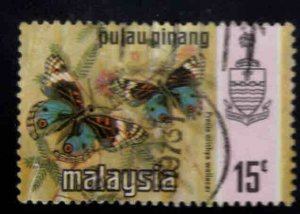 Malaysia Penang Scott  79 Used Butterfly stamp