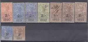 GB QV 1890/93 Transfer Duty Collection Of 9 FU/MH BP8129